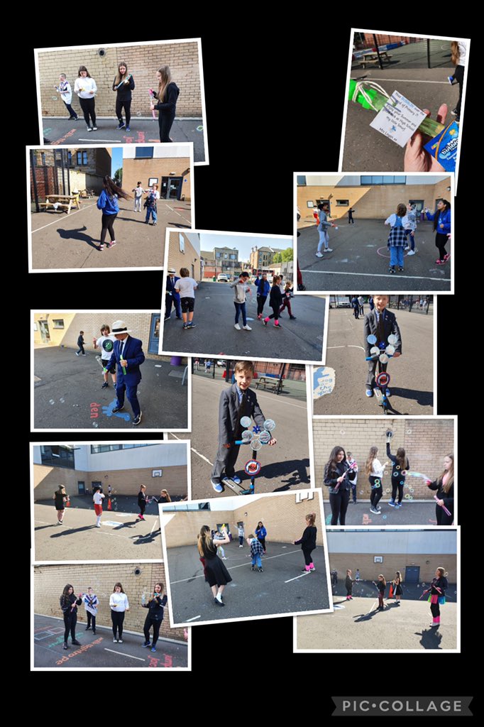 BurghPrimary's tweet photo. Today P7 had great fun on “Decades Day” playing bubbles in the playground - no electronics in sight #fun #playground #BubbleWands #TeamBurgh #DecadesDay https://t.co/m4nYyFrM9z