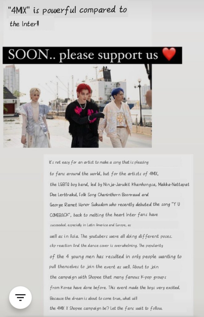 4mixFans's tweet photo. Hopefully this is well translated

#4mixofficial
#ninja4mix #lgbtqband #4mixoilthailand
#mcka4mix #folksong4mix #george4mix #KSGANG 
#4mixninja  #youcomeback #4mixofficial #ชี้แจ้งของKSGANG #fan https://t.co/P4sZ1Wwlgs