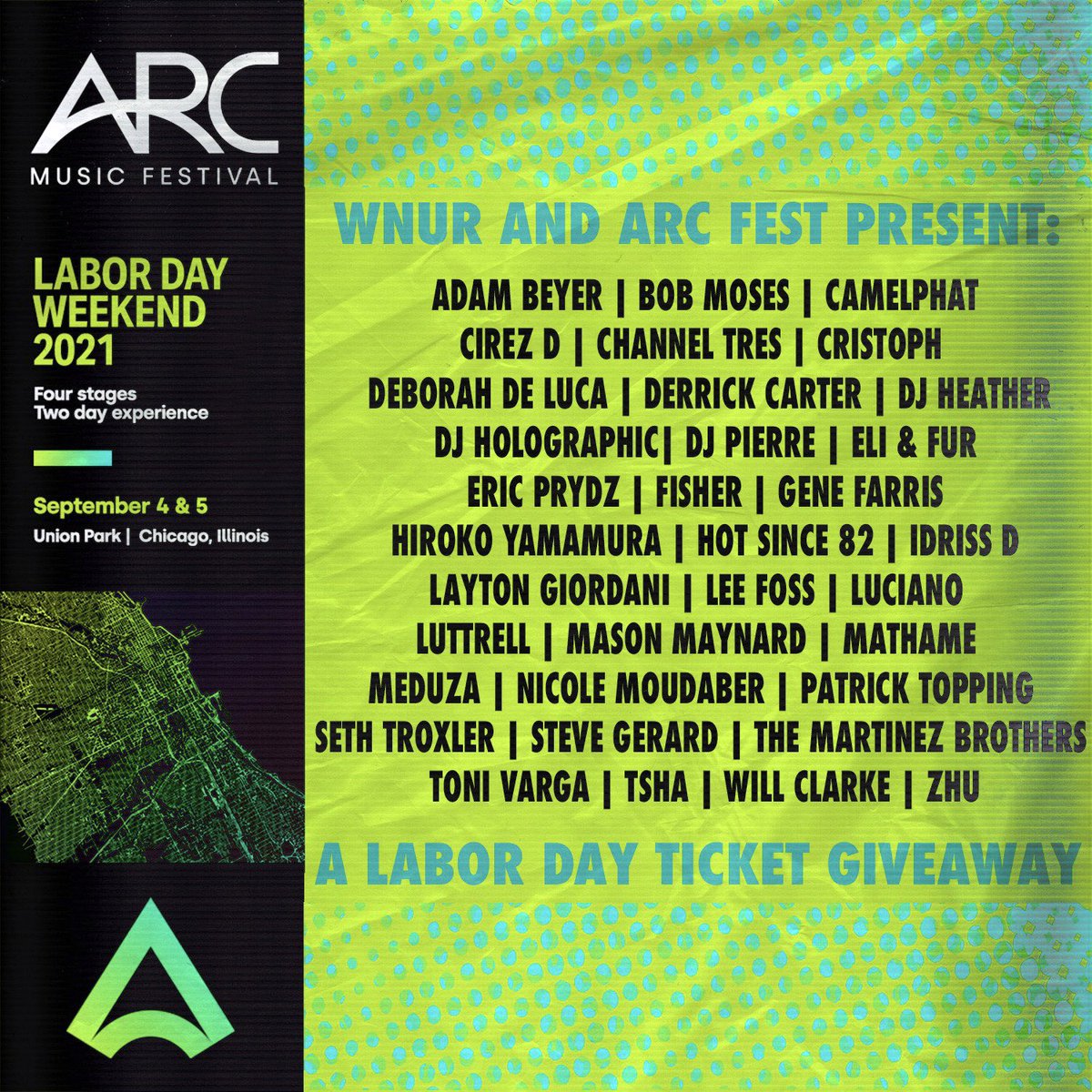 alert! we’re running a ticket giveaway RIGHT NOW with @arcmusicfest 🤯🤑 enter on our instagram, or by 1) following us and arc fest on twitter and 2) quote tweeting this with who you’d most wanna see & tagging a rave buddy! good luck, giveaway ends fri😎