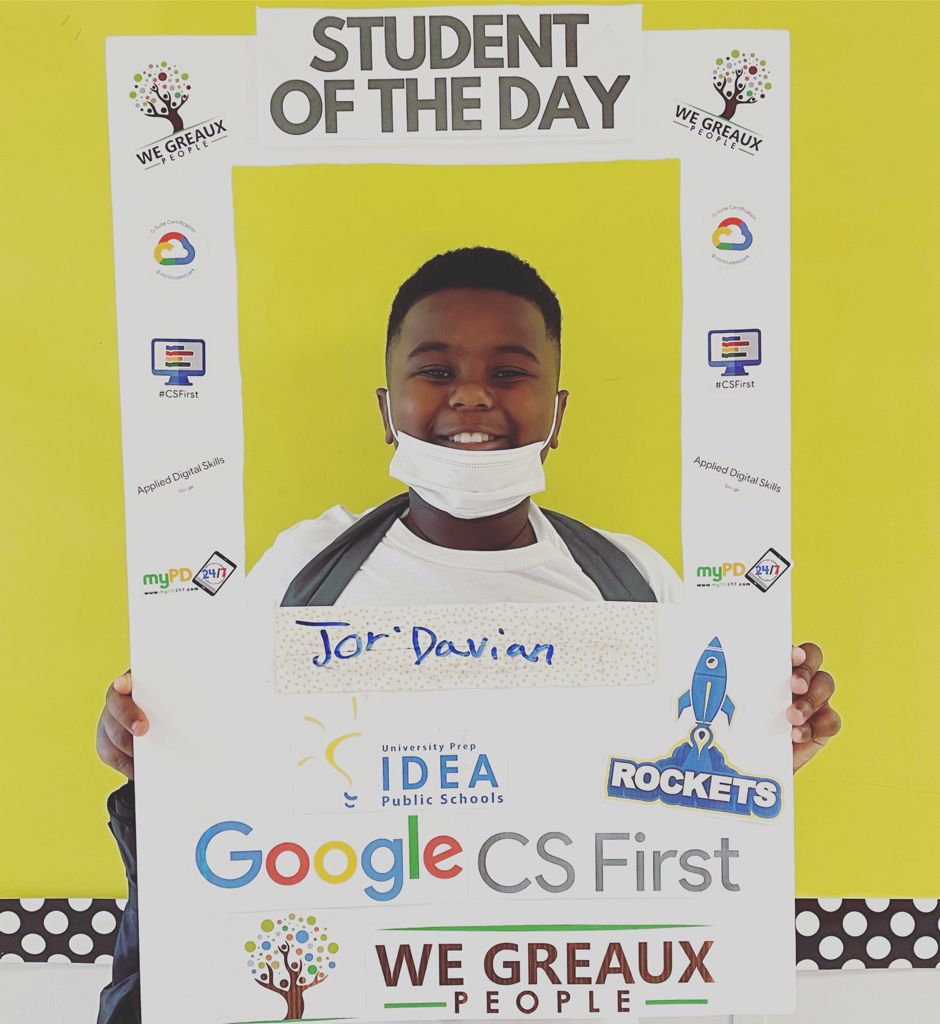 wileybrazier's tweet photo. #StudentOfTheDay at the GREAUX STEM CAMP at IDEA Public Schools featuring Google for Education and #csfirst #appski #WeGreauxPeople #WeGreauxStudents #WeGreauxSTEM #education #LAEDCHAT #codingforkids #computerscience #GREAUXGOOGLE @WeGreauxPeople https://t.co/bQBKhlKkM9