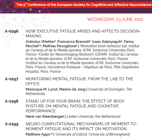 Henk van Steenbergen (@h_v_steenbergen) on Twitter photo Tomorrow at <a href="/escan2021bp/">ESCAN 2021 Budapest</a>. Join our virtual symposium at 11:00-12:05 CET on "Cognitive fatigue in the brain and body: A multi-method approach". w <a href="/ntonius_w/">Antonius Wiehler</a>, Monicque Lorist, <a href="/brain_apps/">Prof. Matthew Apps</a>, and myself. Tomorrow at <a href="/escan2021bp/">ESCAN 2021 Budapest</a>. Join our virtual symposium at 11:00-12:05 CET on "Cognitive fatigue in the brain and body: A multi-method approach". w <a href="/ntonius_w/">Antonius Wiehler</a>, Monicque Lorist, <a href="/brain_apps/">Prof. Matthew Apps</a>, and myself.