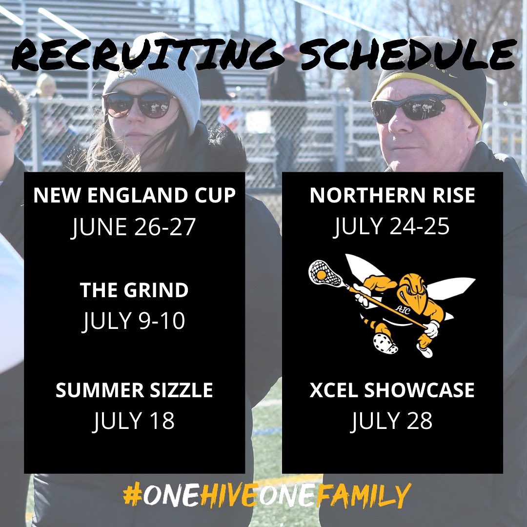 AICwLAX's tweet photo. Make sure to email Coach Ri your recruiting schedules!!!! 🐝🐝🐝🐝🐝 https://t.co/PT0ACEQLBq