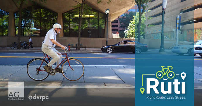 DVRPC's tweet photo. Next time you have to run to the store, try it on your bike. Ruti will help you find the bike route with the least amount of car traffic. https://t.co/0PR3R1oEW2 https://t.co/wKJagRqWll