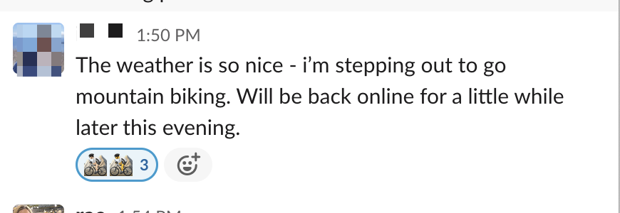 mitchellh's tweet photo. Love that our employees can do this whenever they want. And we can trust this person will get their work done regardless. 🥰 https://t.co/qidCEPDkLx
