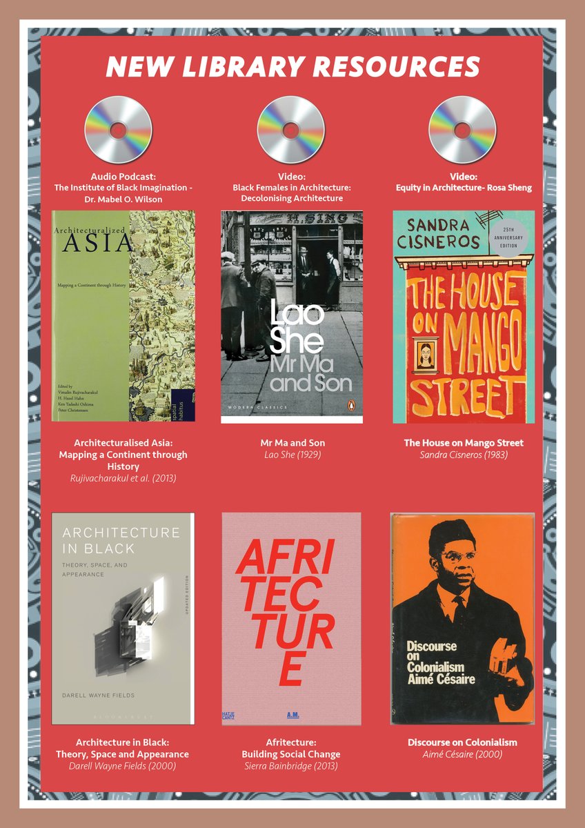 Following a DA request, over 30 new resources have been added to the University of Bath Library! On architecture, politics, culture, and race ✨Audio/Visual sources included, check them out!

New Purchases List: drive.google.com/file/d/1pOWRlz…

Read them here!:
bath.alma.exlibrisgroup.com/leganto/readin…