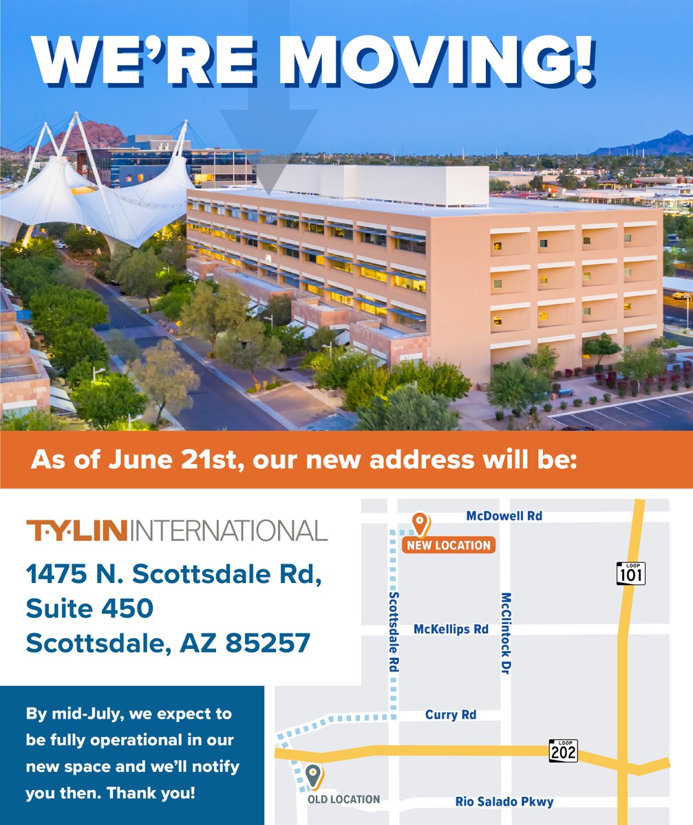 TYLI_Group's tweet photo. TYLI's Arizona Office is getting a new home @SkySong_Scotts! #tylin https://t.co/zCGd9AAvOr