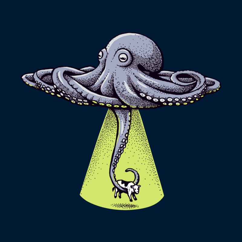 Keep the cows locked up. UFOs are out tonight.

🖼 "UFO (Unidentified Flying Octopus)"
🎨 Habby Art
🛍 bit.ly/3gZ4pk6