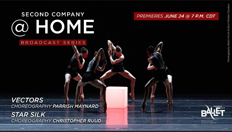 kcballet's tweet photo. THIS THURSDAY, 7pm Second Company@Home: Broadcast Series FINAL EPISODE https://t.co/fQk4nScaMm Episode includes 2 ballets: Parrish Maynard's 'Vectors' and Christopher Ruud's 'Star Silk'. 3rd of 3 FREE episodes. #KCBallet #KCBSecondCo #SecondCompanyatHome #BalletinKC https://t.co/aMVhUaNF2l