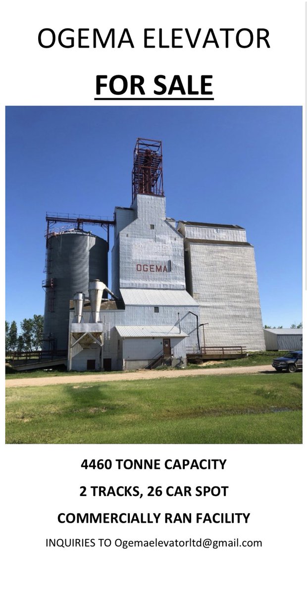 The Ogema Elevator is located along the Red Coat Railway in Ogema,Sask. I’ve personally loaded Peas,Flax,Durum, and Canola! Please RT and spread the word!