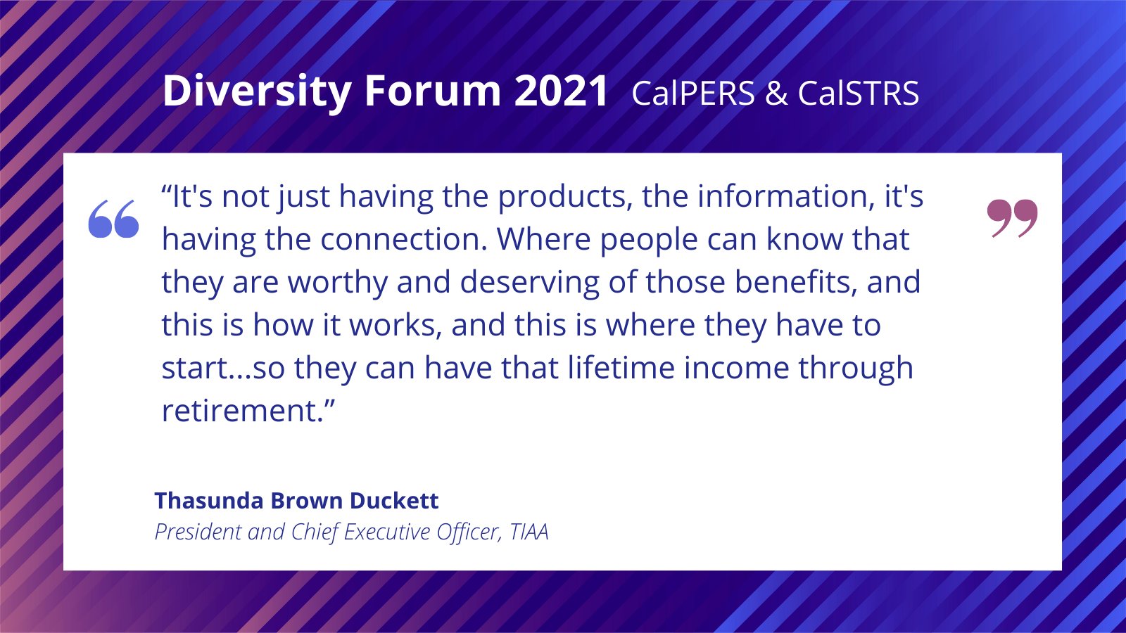 CalPERS on Twitter: "Thasunda Brown Duckett (@Thasunda) on relating to