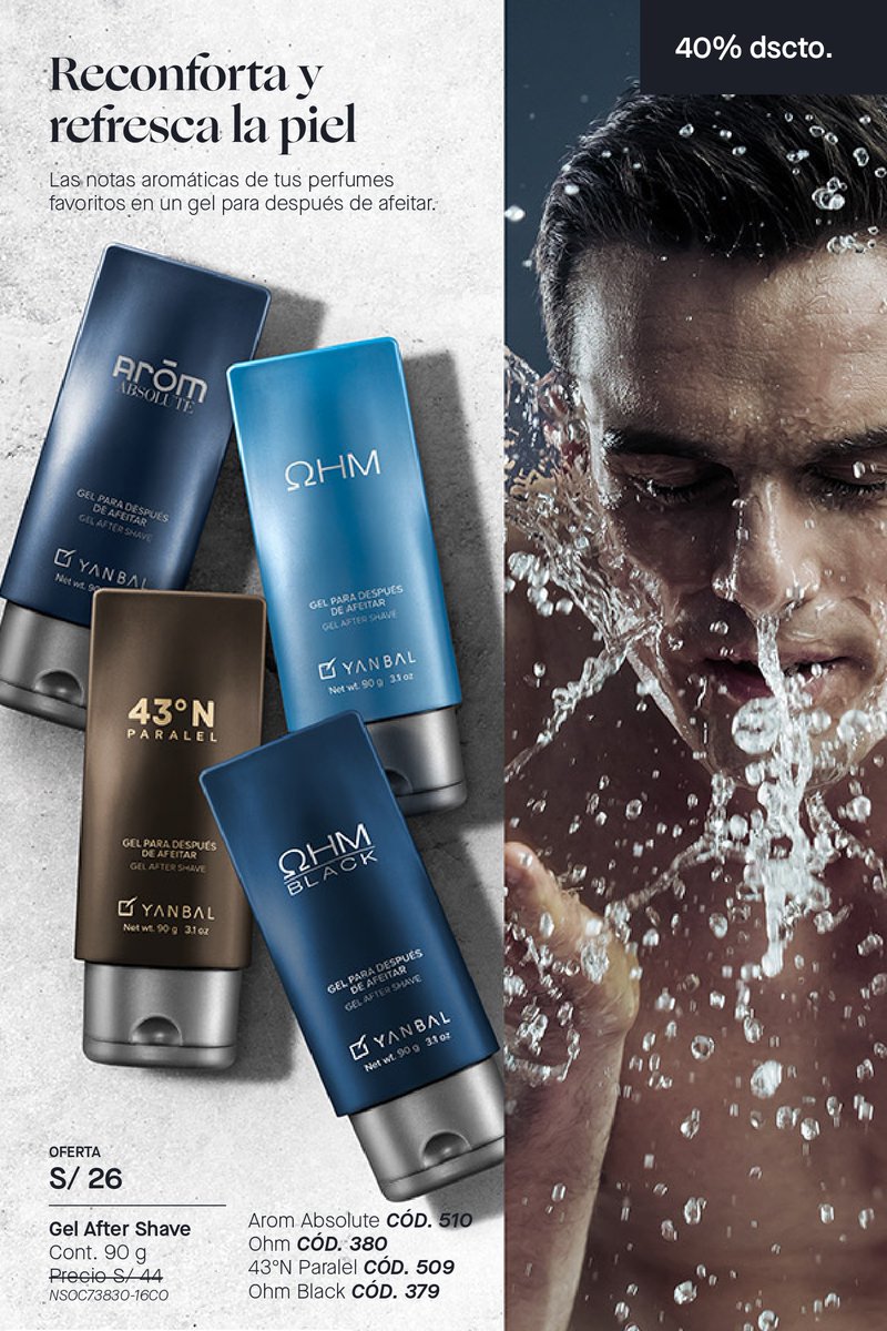 Ohm Black Gel After Shave Para Despues De Afeitar Yanbal