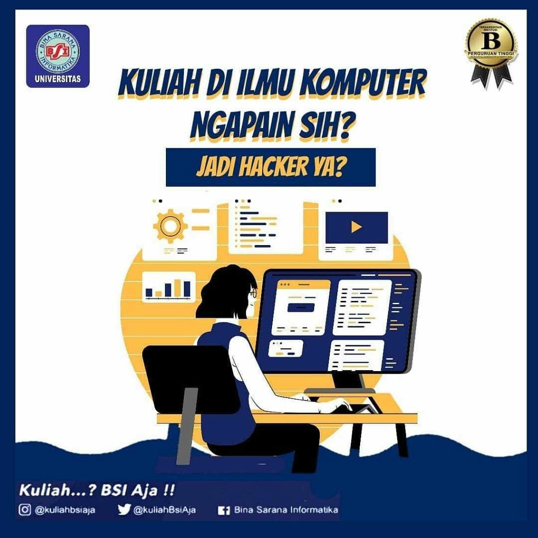infoUBSI's tweet photo. KULIAH DI ILMU KOMPUTER ITU NGAPAIN SIH? JADI HACKER YA?

Hallo Sobat BSI...

Ilmu Komputer atau Teknik Informatika identik dengan Computer Programming. Hampir semua hal yang kita gunakan sehari-hari adalah hasil dari programming. https://t.co/7WN7hh9kQz https://t.co/EH41VKyBxF