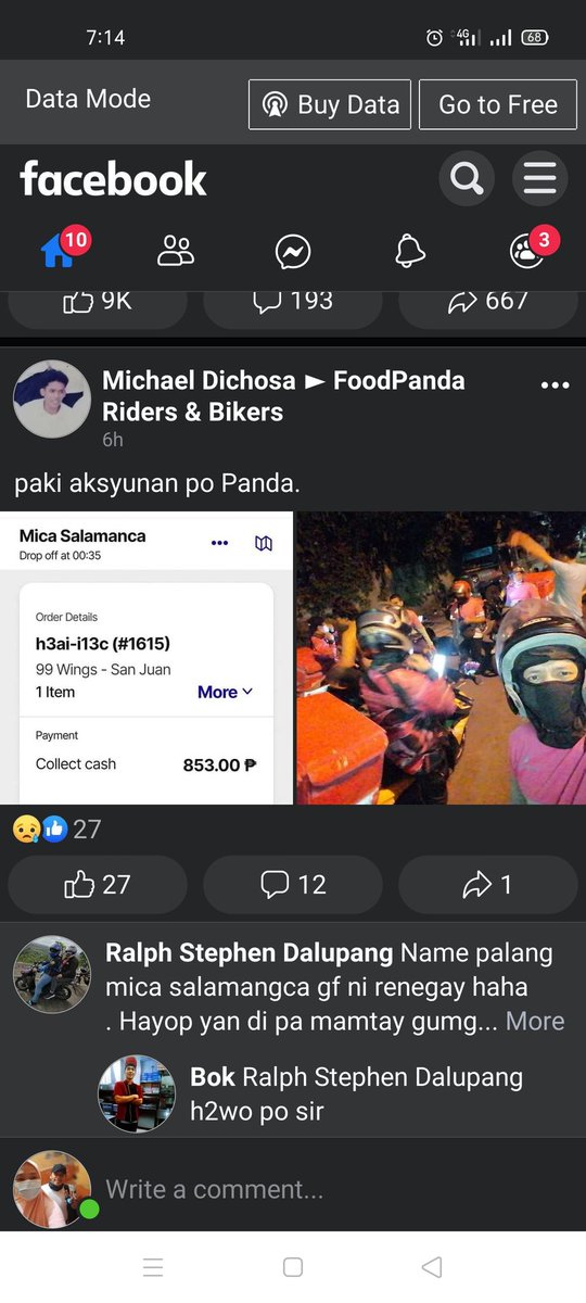 QueenMariam_25's tweet photo. @mikslmnc Bebe @mikslmnc may nang fa-fake book sa food panda gamit name mo. 😢 https://t.co/4KTsDZlNzU