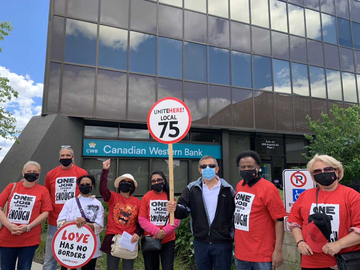 Unite Here Local 40 (@unitehere40) on Twitter photo Today in support of locked out @HiltonVanMetrotown workers, <a href="/UNITEHERE75/">UNITE HERE Local 75</a> delegated <a href="/CWBcommunity/">Canadian Western Bank</a> hotel lending HQ in Mississauga re: hotel boycott & troubled corporate history behind DSDL (Hilton Metrotownâs parent co). Thanks Local 75!
#cdnpoli #bcpoli @hiltonhotels Today in support of locked out @HiltonVanMetrotown workers, <a href="/UNITEHERE75/">UNITE HERE Local 75</a> delegated <a href="/CWBcommunity/">Canadian Western Bank</a> hotel lending HQ in Mississauga re: hotel boycott & troubled corporate history behind DSDL (Hilton Metrotownâs parent co). Thanks Local 75!
#cdnpoli #bcpoli @hiltonhotels