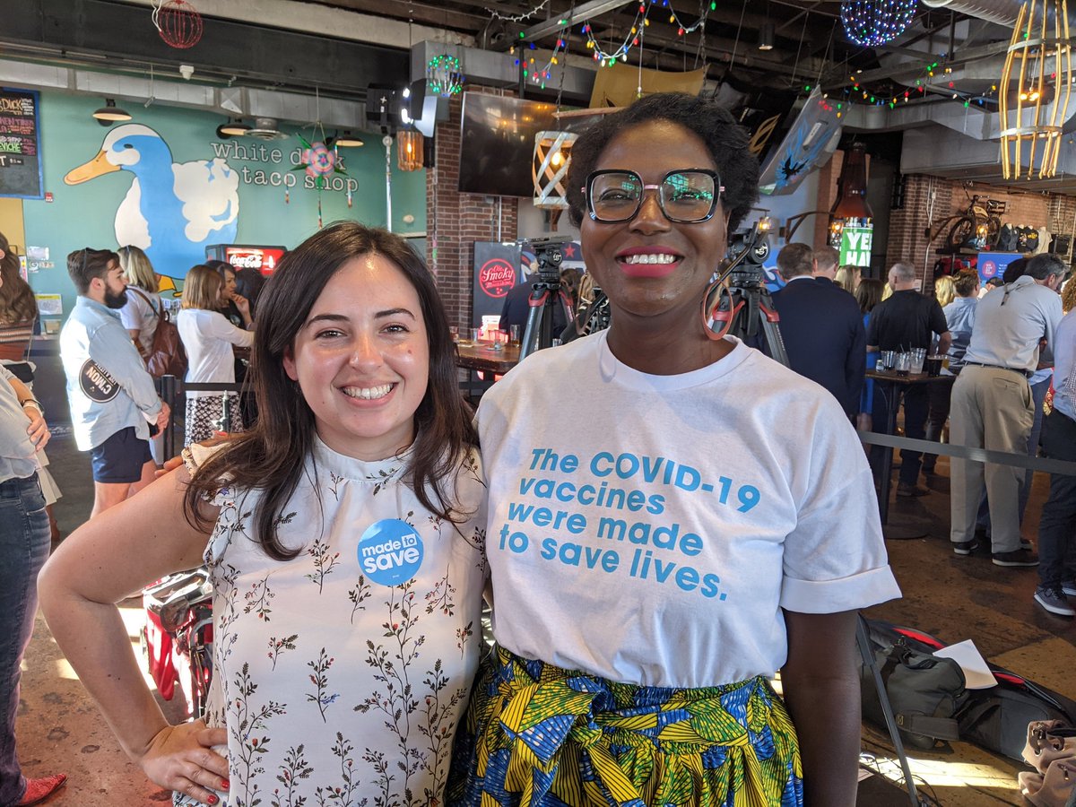 SalimZShariff's tweet photo. These two badass humans just opened for the @FLOTUS in Nashville to talk about vaccine equity and the #WeCanDoThis month of action!

#MadeToSave @ItsMadeToSave https://t.co/M8oCI0GZWS