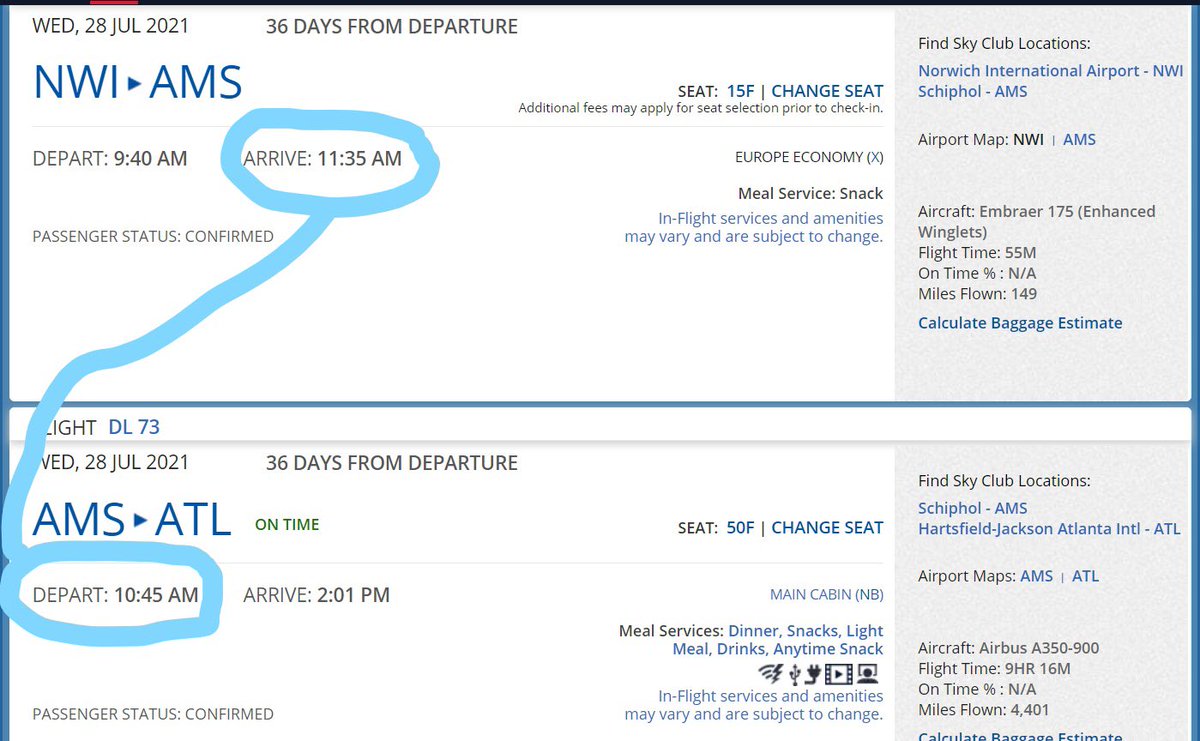 GladdingSean's tweet image. #DeltaAirlines not only did you not inform me of this flight change, you have me arriving 50 minutes after my next flight has departed. How is that possible in an automated system? #fail