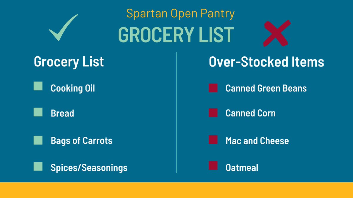 Check out our weekly grocery list for our greatest needs! Donation hours are Monday 9am-12pm and Tues./Wed. 4-9pm. Thank you for your support!