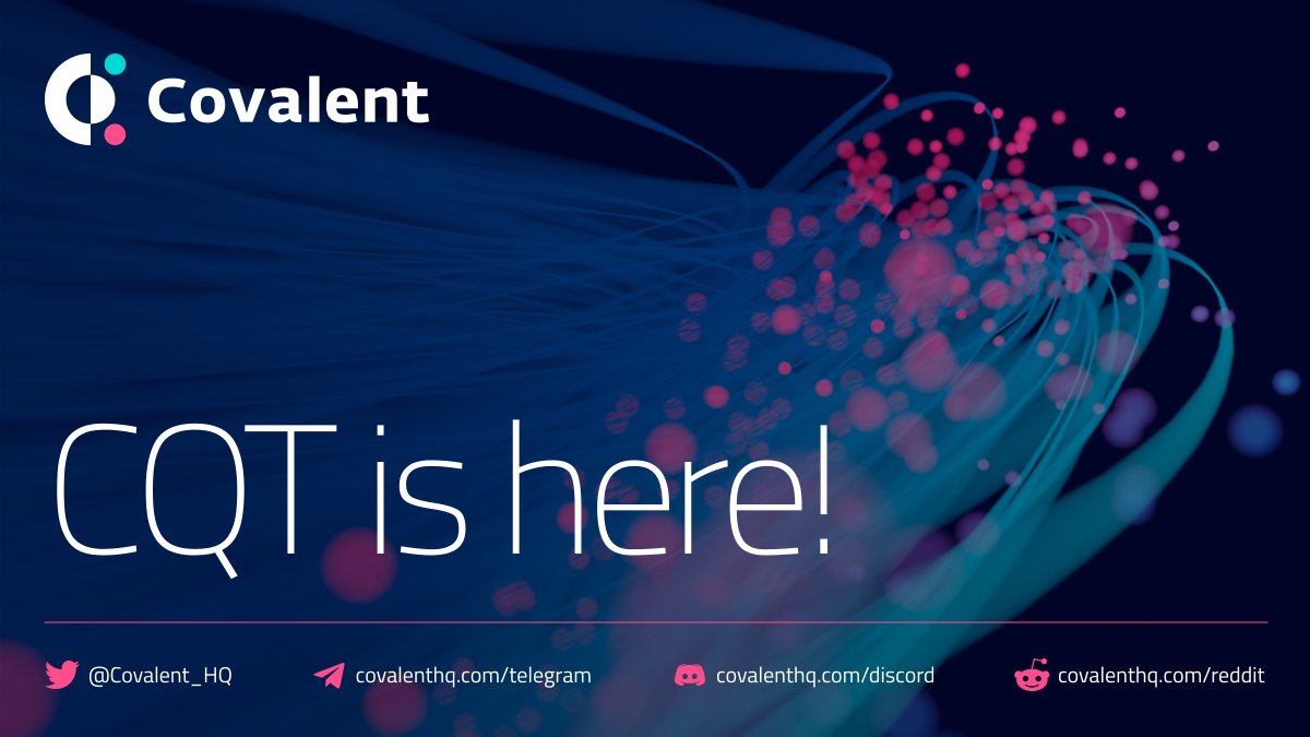 Covalent_HQ's tweet photo. ✨ We're delighted to announce Covalent's governance token -- $CQT (Covalent Query Token) is now live. 🙏 💜

A massive milestone since our humble beginnings back in 2017! 🎉

Read more: https://t.co/9AhyFUSznS https://t.co/EcdymaXLWU