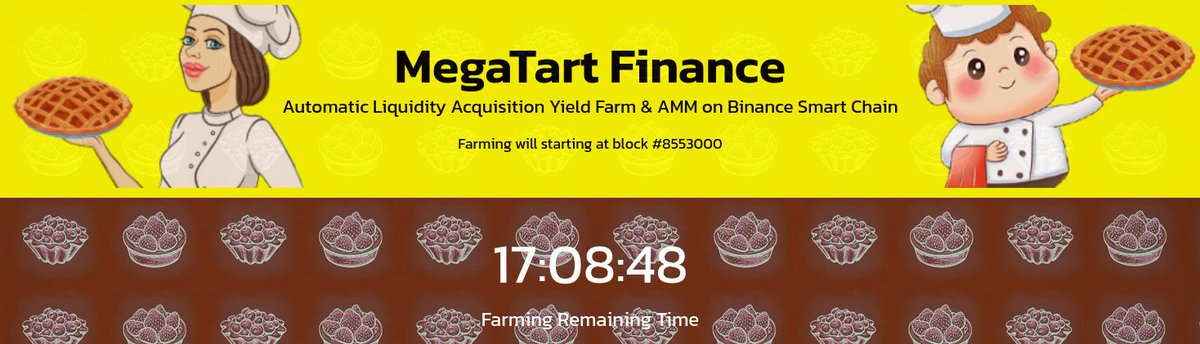 Last 17 Hours for MegaTart Farming 🥰😍😇🙃

BUY on TartFinance Dex : dex.tartfinance.com/#/swap?outputC… 

 tartfinance.com  

#TartFinance #Defi #BSC #YieldFarming #staking #DAPPS #crypto #BinanceSmartChain  #BSCNews #binance  #gem #pancakeswap