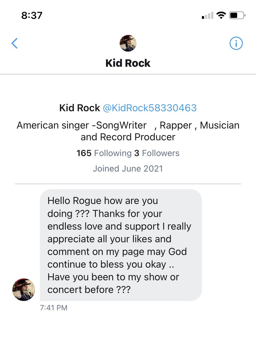 Pretty rock solid sure this is the real deal Holyfield. @kidrock made this kids day. @ronbeaty1 is so kid rock hard right now it ain’t funny #ronbeaty #ronbeatykidrock #kidrock