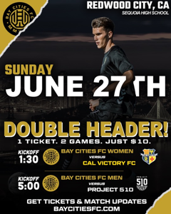 SteveWestly's tweet image. I'm a huge soccer fan and the #BayArea has a new pro team! Check out @BayCitiesFC in Redwood City. They have both Women's and Men's teams. Next games are this Sunday 1:30pm and 5pm. tickets.baycitiesfc.com