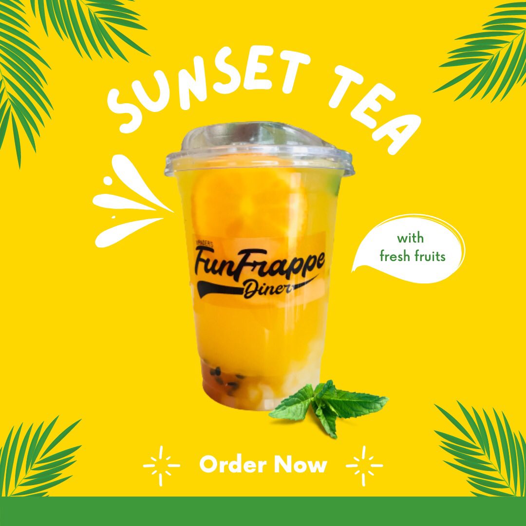 FunFrappe's tweet photo. Looking for something to soothe the senses and refresh your mind?
Try our SUNSET TEA with fresh fruits!

A lusciuos fruity cup that will brighten up your day ❤️
#FunFrappeDiner #ReadSipChatDine #MakingLifeFlavorful #BooksBurgersBoardgames #Daet #CamarinesNorte #2Samuel7:28-29 https://t.co/5X2RkgzAy2