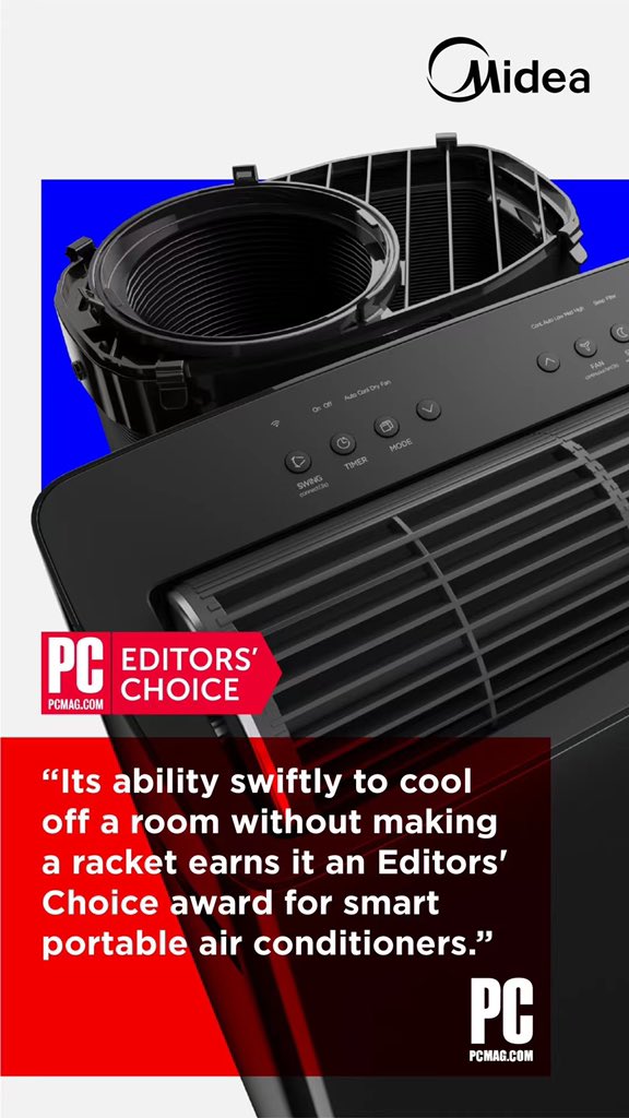Top tech publication PCMag with 12mil+ impression awarded Midea DUO an "Editors' Choice" award for faster and smarter cooling 🏆 #RealCool empowered by INNOVATION