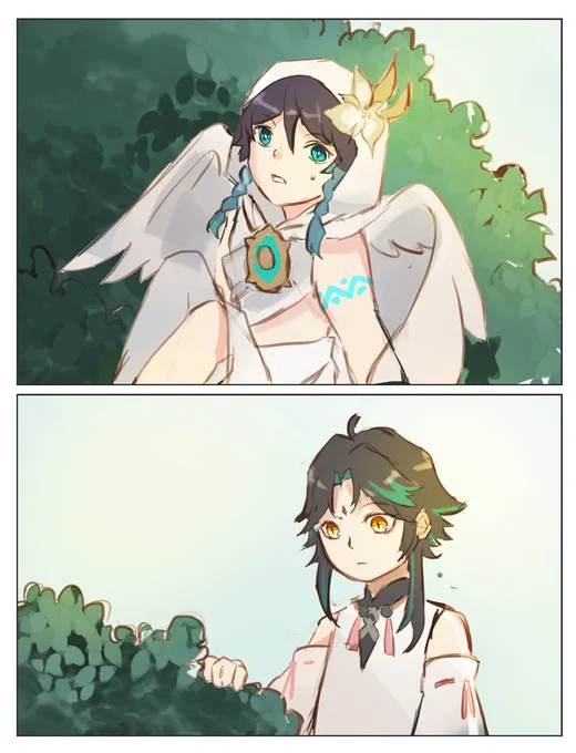 a young god and a young yaksha, what could go wrong?- an AU that they used to be smol (Zhongli is Venti's mentor about god stuff since he had no experience before becoming an Archon)#xiaoven #GenshinImpact 