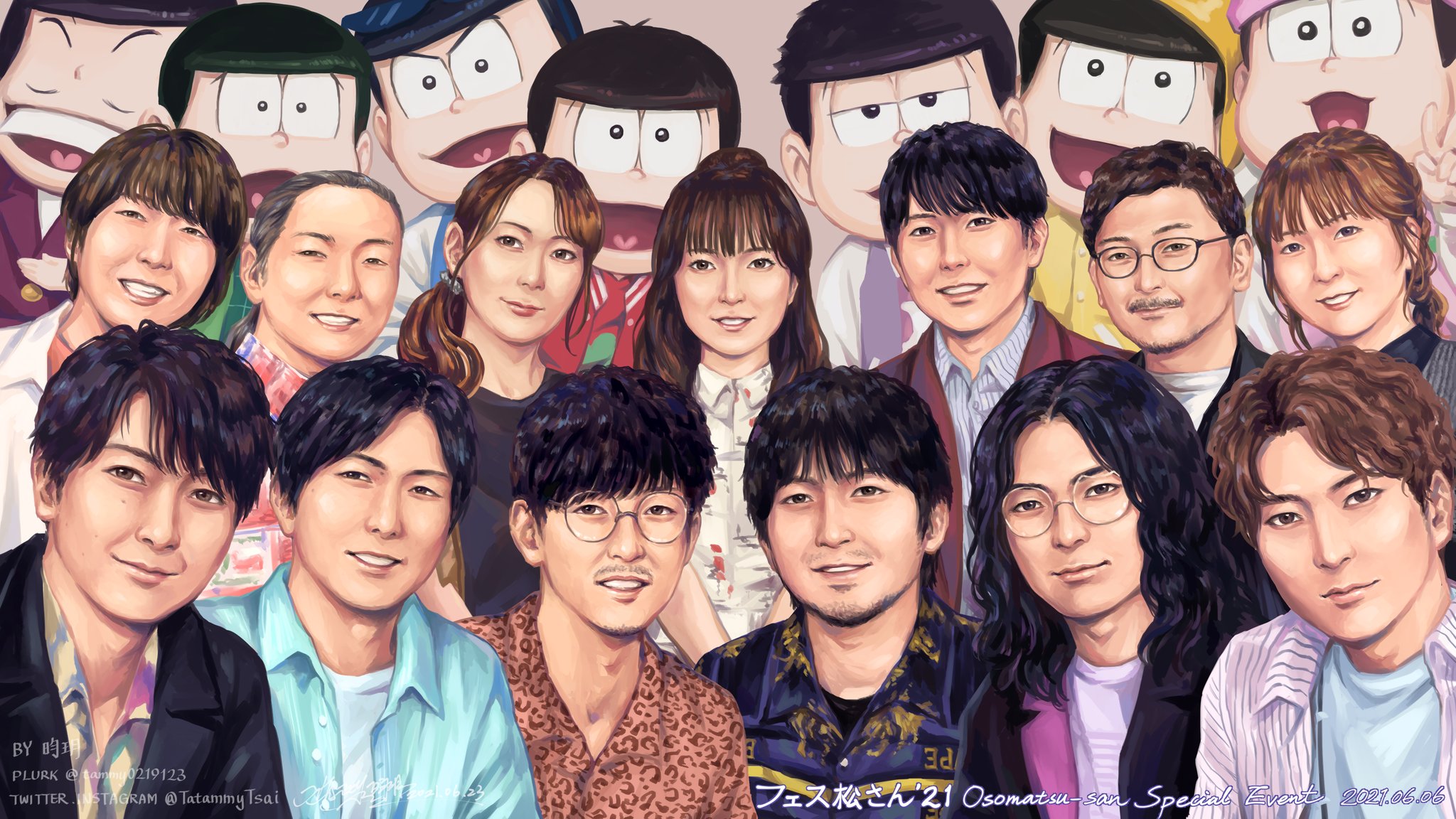 تويتر 昀玥tata على تويتر フェス松さん 21聲優厚塗 謝謝你們在六月的第一個週末帶給我滿滿的歡樂 昼場夜場都很精彩 フェス松さん21 厚塗り