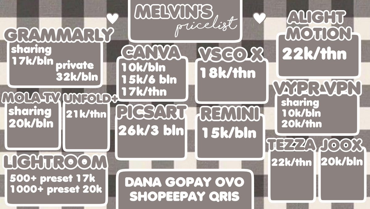 strawberiecs's tweet photo. halo kak! melvin jual aplikasi premium nih <3

☆. legal, aman
☆. 1OO% trusted
☆. order/tanya–tanya? boleh banget dm atau wa aku! https://t.co/RLmx7ysban

t. yang jual netflix spotify apple music disney+ youtube iqiyi wetv canva vsco remini getcontact hbo go

#zonauang #zonaba https://t.co/h9kGHUXSrE