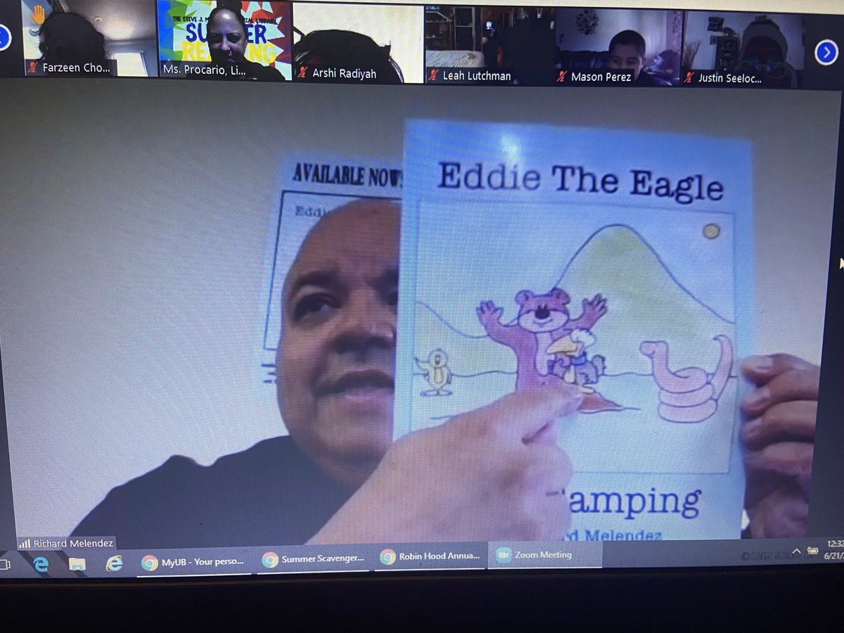 MsProcario's tweet photo. Our #VirtualAuthorVisit with Richard Melendez was awesome!!! We learned about his writing &amp; illustrating process! Students were encouraged to keep journals &amp; write their stories. #OwnVoices #OurStories #RepresentationMatters #PS36XReads  #SummerReading  #TheLibraryIsAlwaysOpen https://t.co/9bFYeypHBj