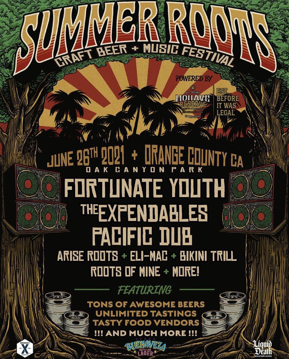 IrieArtistMedia's tweet photo. Who else is excited for live music?! Brew Ha Ha Productions presents #SummerRootsFest Craft Beer & Music Festival at #OakCanyonPark in #OrangeCounty on 6/26 with #FortunateYouth #TheExpendables #PacificDub #AriseRoots #EliMac #BikiniTrill #RootsofMine & more! Link in bio for info https://t.co/10HWkINuqR