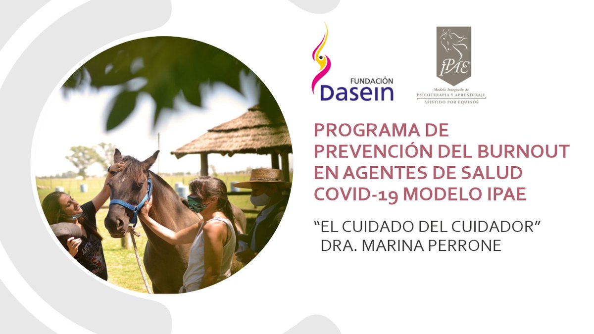 Este sábado 26 de junio la Dra. Marina Perrone presentará " El cuidador del cuidador" en el congreso #Relates exponiendo las investigaciones realizadas en los últimos años sobre el trabajo de psicoterapia con equinos y la prevención del Burnout en agentes de salud en #pandemia.