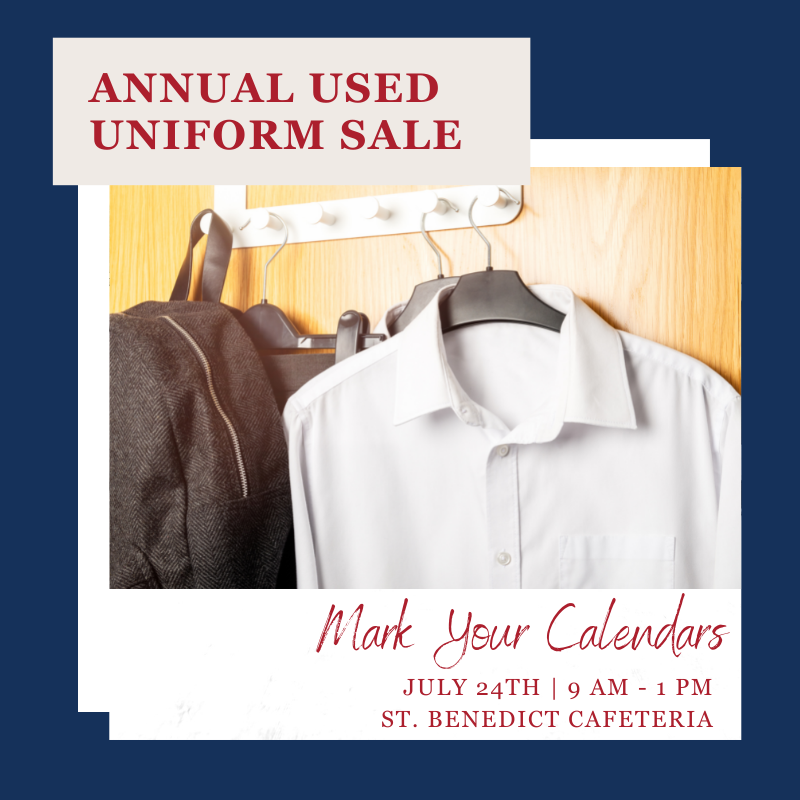 Mark your calendars for our Annual Used Uniform Sale! Visit the link in our bio for more details on how to sell/consign your used uniforms. #SBAEagles #CatholicSchool