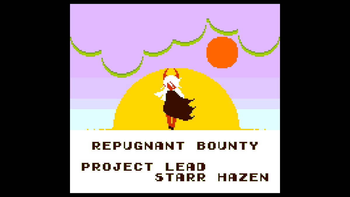 RepugnantBounty's tweet photo. Little snapshot from the credits
#gbs #gbstudio #gameboystudio #gameboy @gbs_central #retro #retrogaming #metroidvania https://t.co/ifUBeC7Hbb