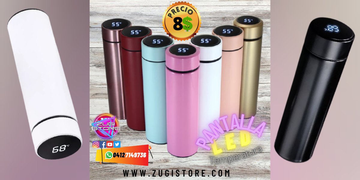 StoreZugi's tweet image. Estás Botellas de aguas Inteligente te permiten conservar la temperatura y ver en qué grados se encuentra. Gracias a su Pantalla LED. 🤩 

#deliverycaracas  #caracas #maracay #miranda #baruta #chacao #elhatillo #petare #charallave #losteques #guatire #guarenas #higuerote