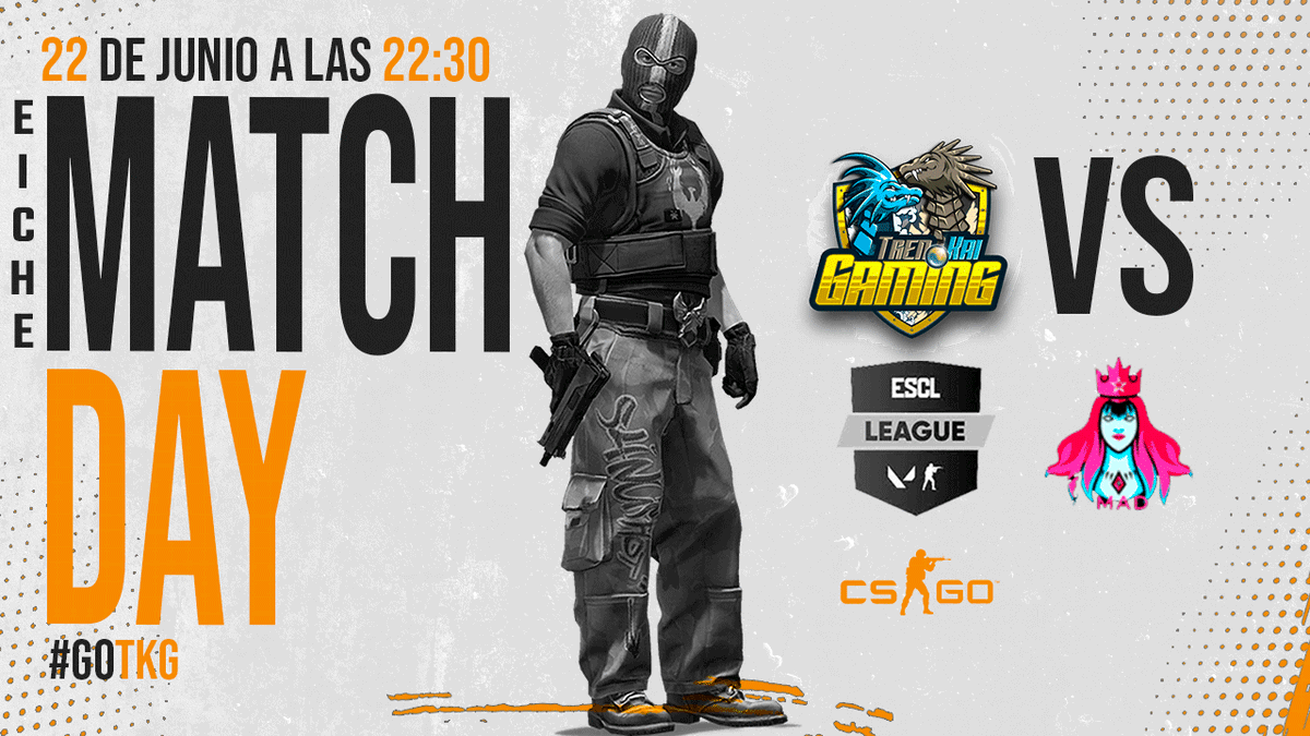 #CSGO - ¡Match Day!🥳

Esta por partir el partido de Exhibición de la <a href="/ESCL_LEAGUE/">ESCL LEAGUE #Premier13-19Dic</a> 💪

🆚MaadQuens 
⏰22:30🇨🇱23:30🇦🇷
📺twitch.tv/escl_league
#GOTKG