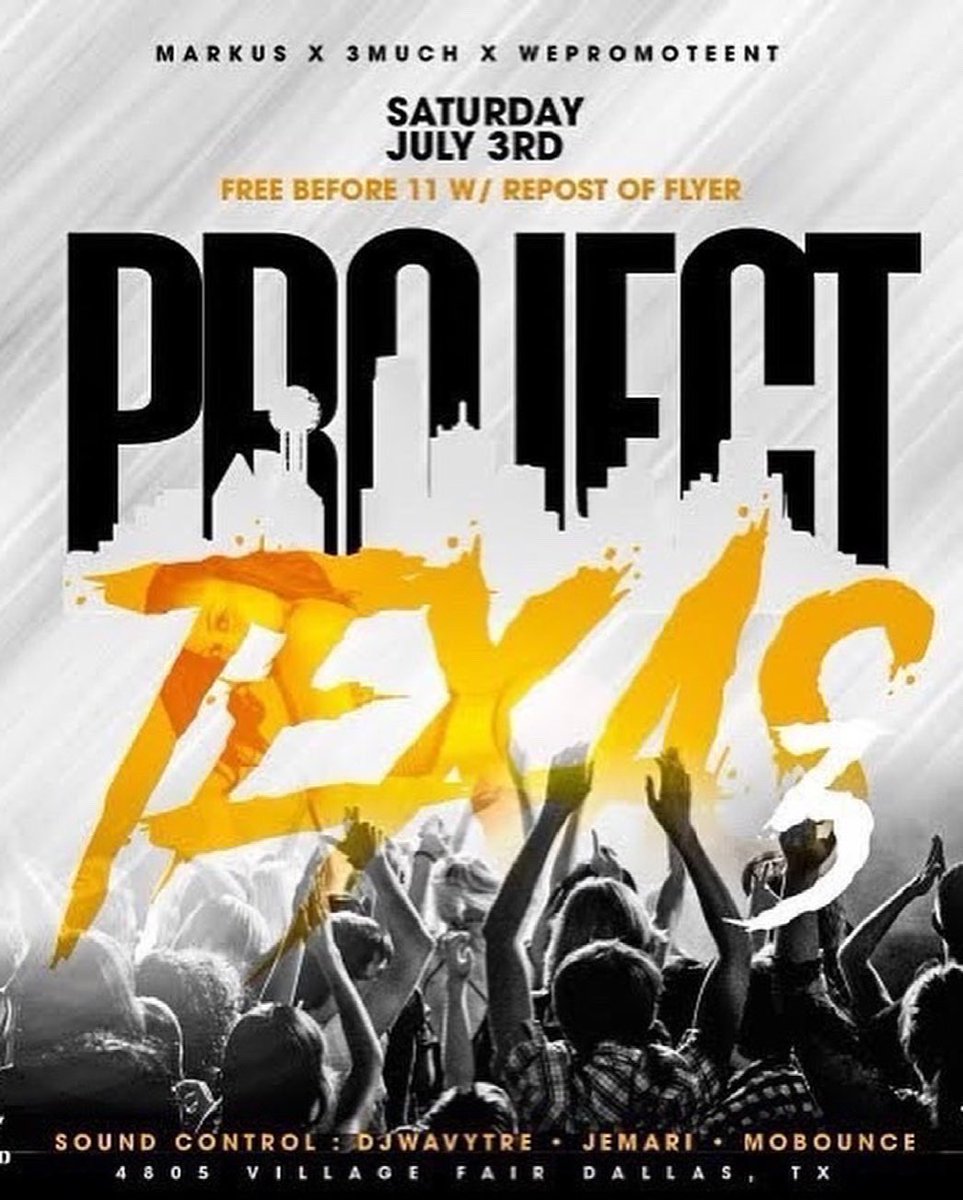 Simplychvs's tweet image. ‼️‼️ #ProjectTexas3 ‼️‼️

JULY 3rd

$1000 CASH PRIZE TWERK CONTEST

🤩🤩😍🤩🤩🤩🤩🤩

y’all come ready to throw some ass 🥵

#WePromoteENT 🚁