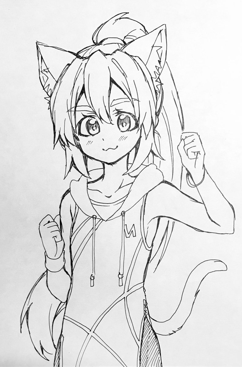 はりやまさんが描いてくれたうちの子達可愛いから見て 