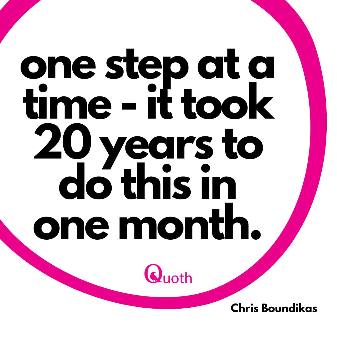 chrisboundikas's tweet photo. One step at a time - it took 20 years to do this in one month. 🚀💪
…
#findingwisdom #crypto #cryptocurrencies #Bitcoin #quotes #InspirationalQuotes https://t.co/AqnGUQyMNY