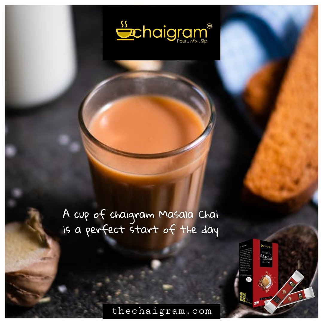 thechaigram's tweet photo. With a myriad blend of aromatic rich Indian Spices and signature Assam CTC Tea extracts, #Chaigram #MasalaTea gives you a perfect start of the day! Take a break, Have a Chaigram!
#MasalaChai #InstantChai #InstantTea #pourmixsip #30secondschai #30secondstea #chailovers #chailife https://t.co/eeYiUsPU1U