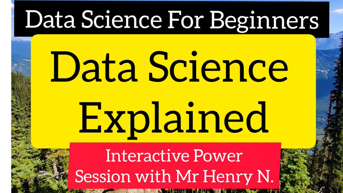 dcobasi's tweet image. Data Science Explained With Mr. Henry N.
#DataScience #datascienceforbeginners #MachineLearning #dataanalytics #dataanalysis #whatisdatascience
youtu.be/ZGhOAMno-_A