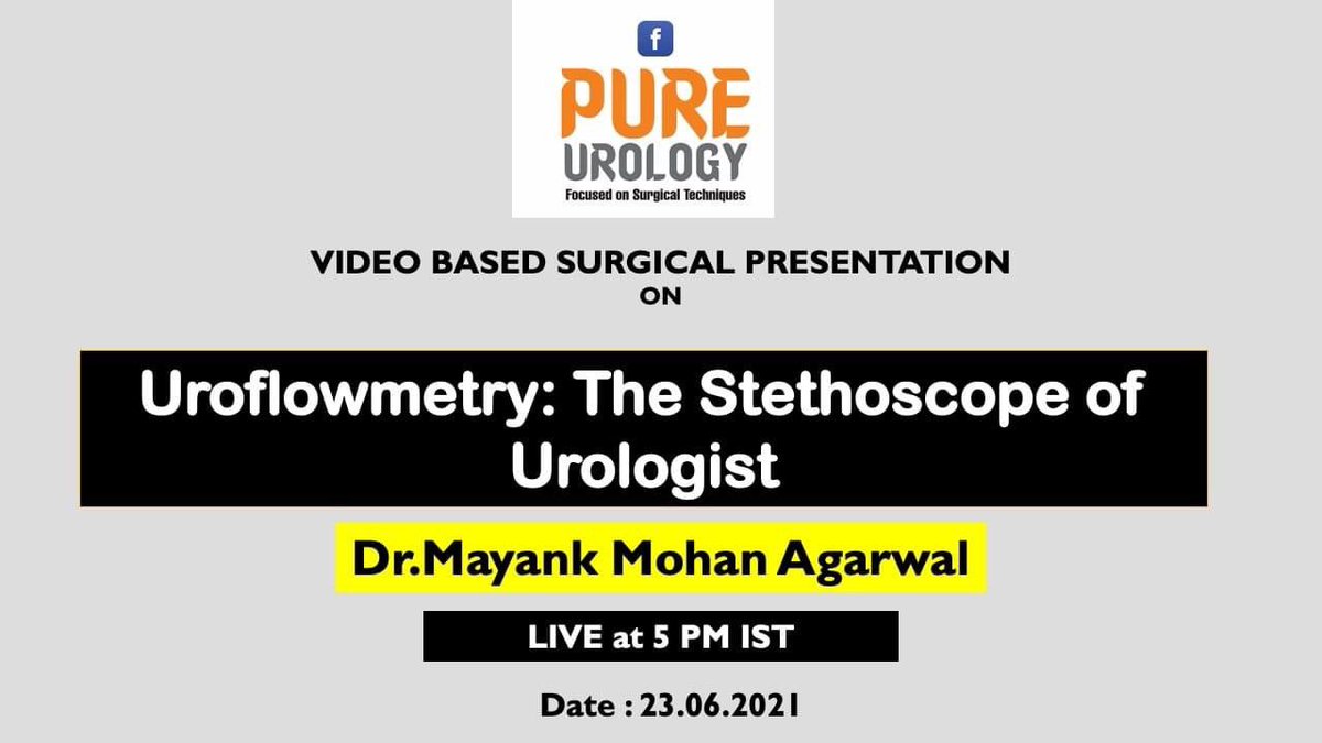 Dr Vaddi Chandra Mohan (@drvcmohan) on Twitter photo Be strong at ur basics is the success formula for anyone.
Uroflowmetry presentation by Dr Mayank. Link to join today at 17:00IST.
youtu.be/UbL3MiLLR58
Please share with ur friends not to miss important talk <a href="/usioffice/">Urological Society of India 🇮🇳</a> <a href="/so_uro/">UroSoMe</a> <a href="/sbinhamrii/">Saeed Bin Hamri</a> <a href="/drkemalsarica/">Kemal Sarıca</a> <a href="/Uroweb/">European Association of Urology (EAU)</a> <a href="/BURSTurology/">BURST Urology</a> Be strong at ur basics is the success formula for anyone.
Uroflowmetry presentation by Dr Mayank. Link to join today at 17:00IST.
youtu.be/UbL3MiLLR58
Please share with ur friends not to miss important talk <a href="/usioffice/">Urological Society of India 🇮🇳</a> <a href="/so_uro/">UroSoMe</a> <a href="/sbinhamrii/">Saeed Bin Hamri</a> <a href="/drkemalsarica/">Kemal Sarıca</a> <a href="/Uroweb/">European Association of Urology (EAU)</a> <a href="/BURSTurology/">BURST Urology</a>