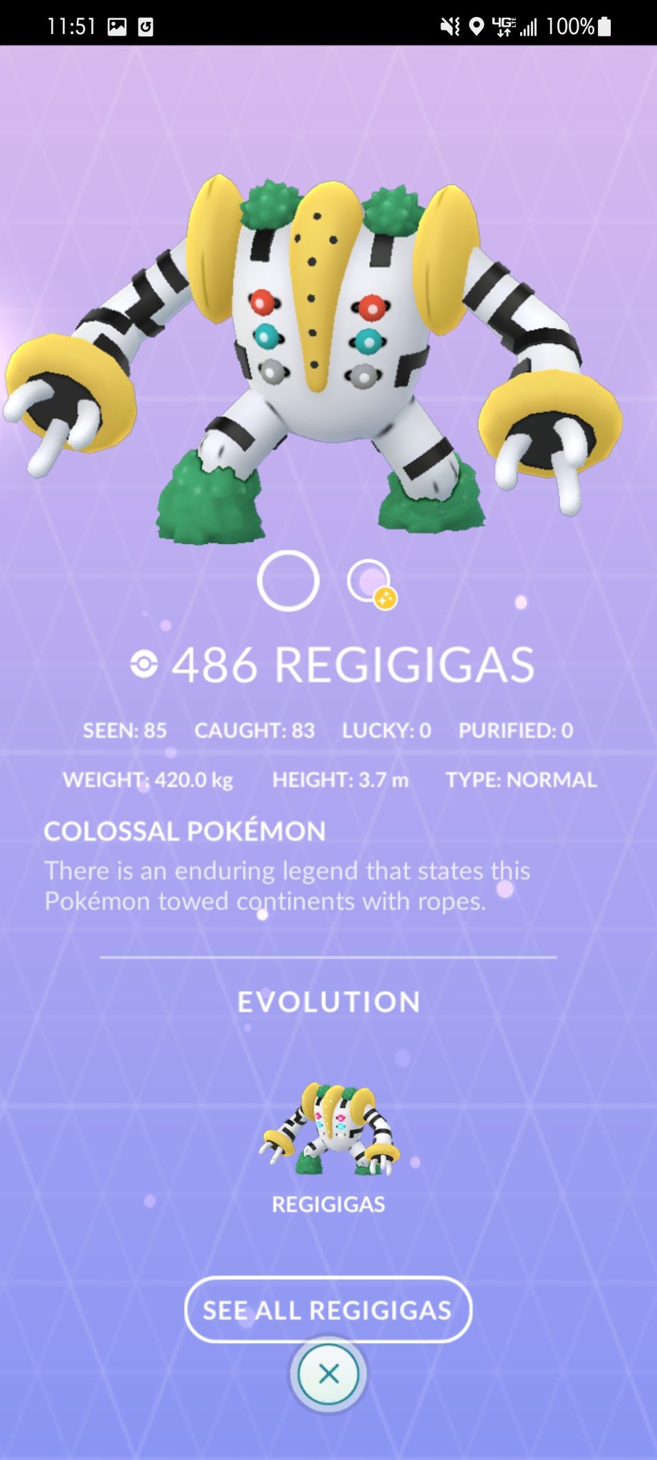 Getting LUCKY with Hundo Regigigas! #pokemongo #pokemon