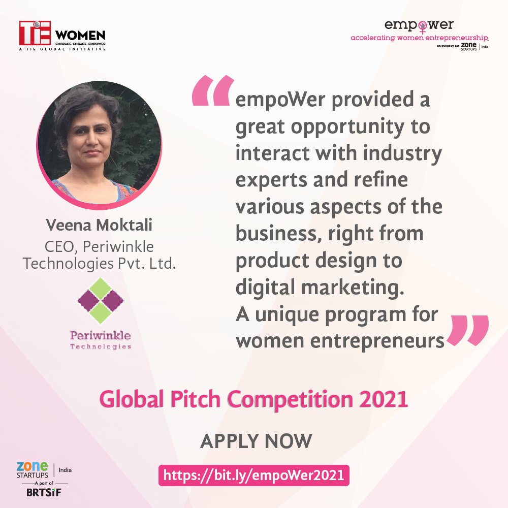 Veena Moktali, CEO Periwinkle Technologies Pvt. Ltd. shares her experience being part of the ZSIEmpoWer 2017 Cohort by calling empoWer as an Unique program for #womenentrepreneurs 

Hurry and #ApplyNow: bit.ly/empoWer2021 

#startup #womeninbusiness #womenentrepreneurs