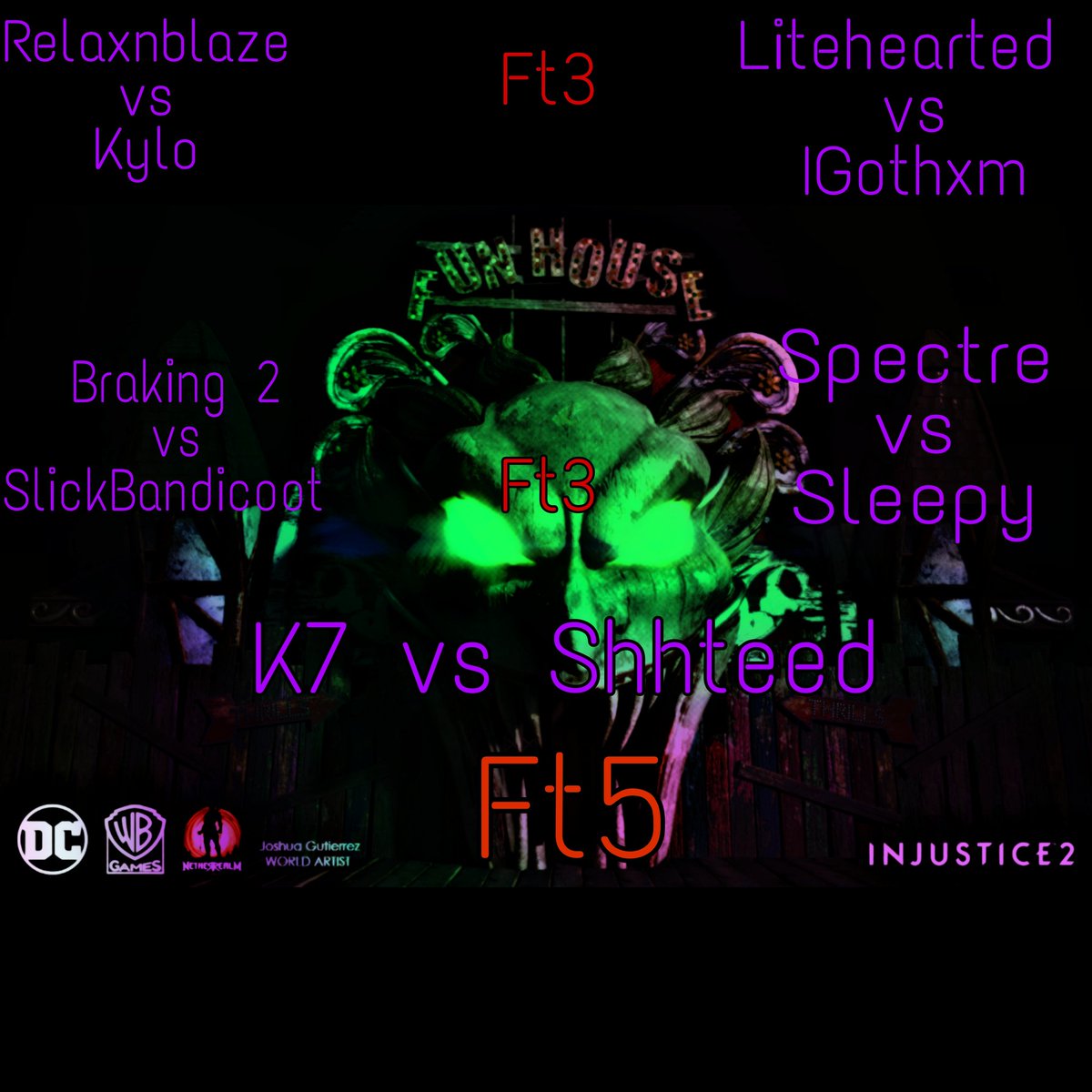 THIS FRIDAY JUNE 25TH 
7PM EST
8PM CT
SLOBBER KNOCKER
JOKERS PLAYGROUND-MAP
EXHIBITION
#inj2 
Let's have some fun!
Will be streamed on twitch at: LegendsLeagueTv 
KingCyp91 
Commentators: Wutang/KingCyp91 
Host:Myself. 💪🏾💪🏾💪🏾💪🏾💪🏾