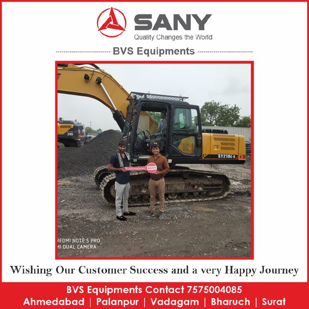 bvs_equipments's tweet photo. Key 🔑hand over ceremony and sweet distribution. SY210C-9, Nouth Gujarat and Thank you for trusting us again and we are really very delightful to have you back and trusting us again.
#SanyIndia #SanyExcavator #BVSEquipments #BVS #NorthGujarat #SouthGujarat #vocalforlocal https://t.co/IbjfP5EF3r
