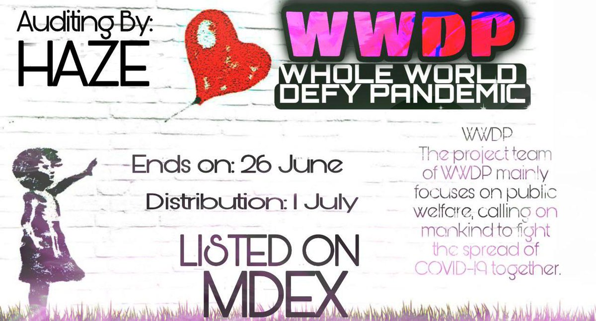 ✅ The WWDP project has been audited.
HazeCrypto audit found no vulnerabilities, backdoors or any scam scripts on the project below:

➡️ #WWDP (HECO) Token Project    
➡️ Launch Time: 10th June 2021  12:00 UTC

👉 For full Audit Report and project details:
hazecrypto.net/wwdp/