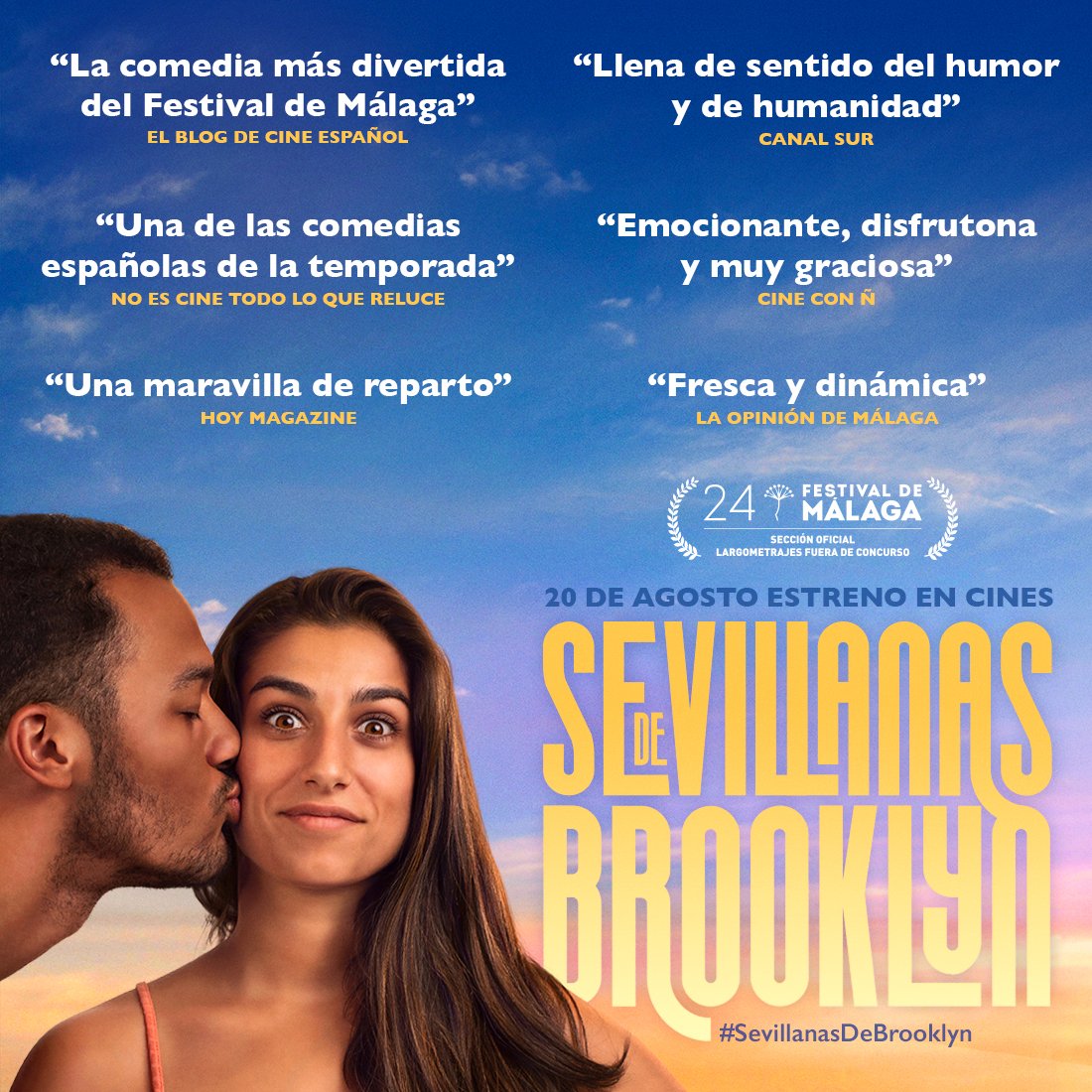 💃🏻 #SevillanasDeBrooklyn ❥ "la comedia más divertida del <a href="/festivalmalaga/">Festival de Málaga</a>".

Dirigida por Vicente Villanueva ("Toc, toc"), cuenta con "un elenco brillante" y está "llena de sentido del humor y de humanidad".

🎬 La propuesta perfecta para toda la familia 👉 20 de agosto en cines.