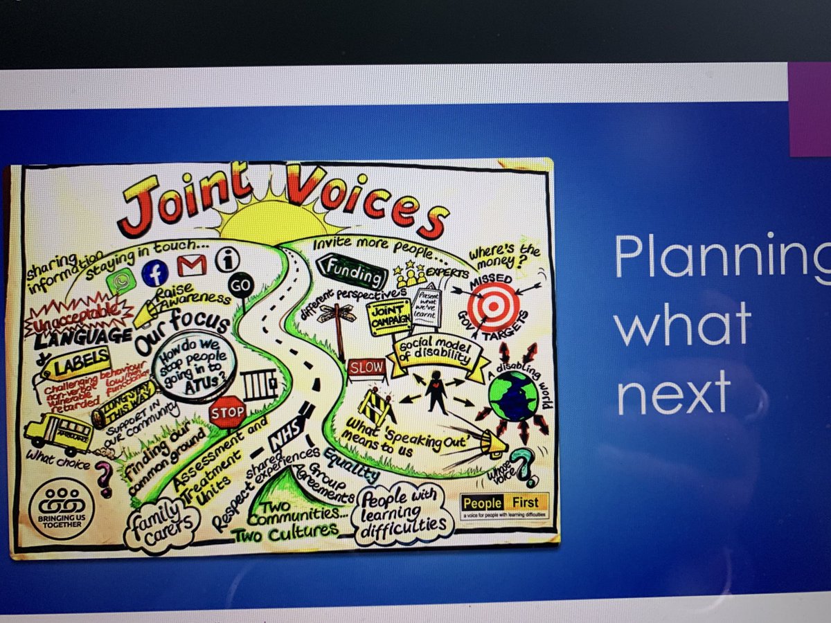 PhilipaBragman's tweet photo. People with learning disabilities & parents working together for freedom for people in ATU’s - a presentation about Joint Voices at #OiOutInFront conference led by and for people with learning disabilities @bustogether @PFselfadvocacy @LearningDisEng https://t.co/xwqFiPu7ss